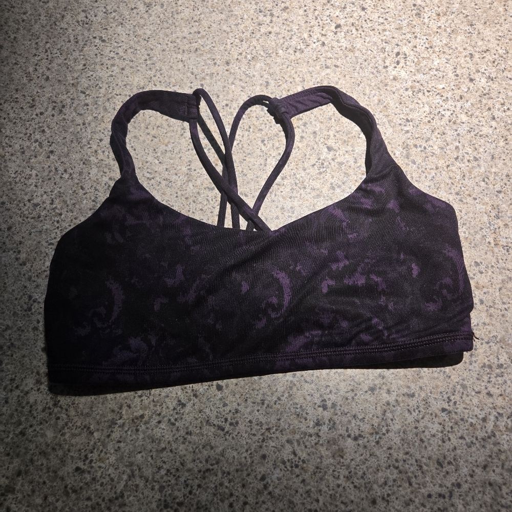 Women's Purple Printed Strappy Bralette